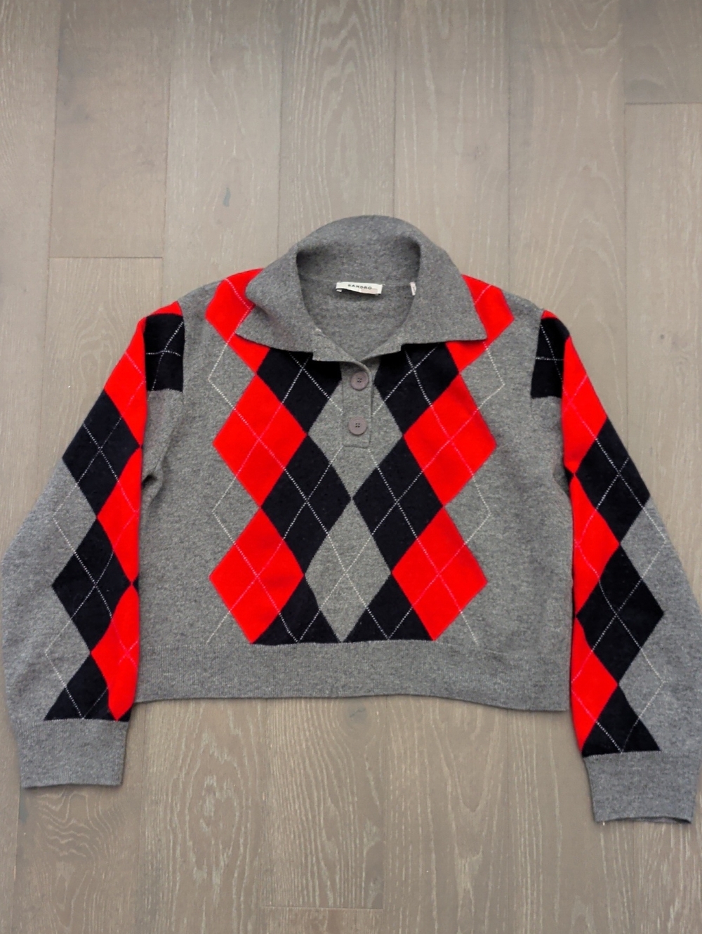 Sandro Wool Argyle Sweater